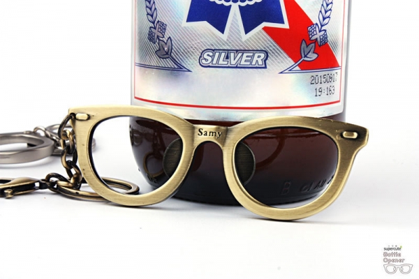 Novelty Metal Sunglasses Shape Cool Bottle Opener With Keyring Key Chain