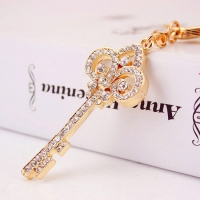 Vintage Key Shaped Crystal Diamante Rhinestone Bag Charms Handbag Keyrings Pendant Key Chain
