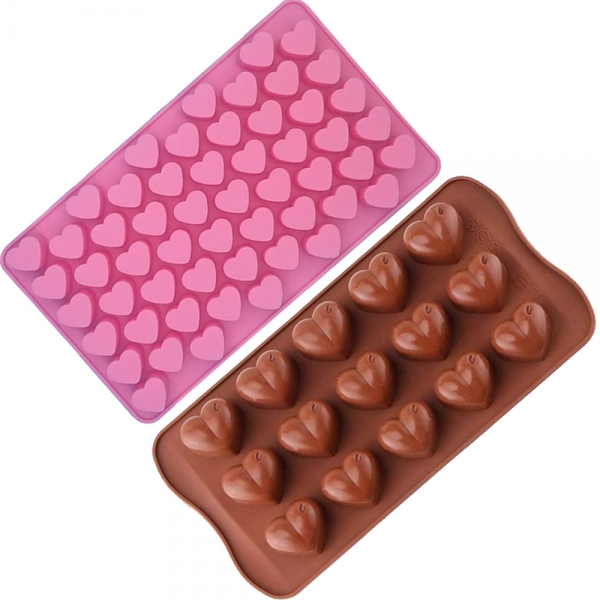 Love Hearts Silicone Mould Chocolate Fondant Jelly Ice Cube Mold Bundle Pack