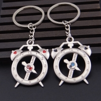 Alarm Clock Couple Keyrings Lovers Puzzle Keyring Set Silver Metal Key Chains