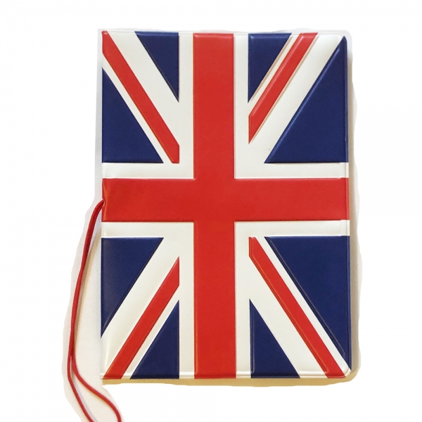 British Union Jack Flag Passport Cover With Elastic Band Card And Ticket Pouch