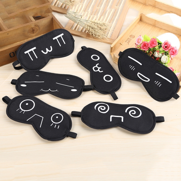 Cute Emoji Black Sleep Masks Lightweight Eyeshade Comfortable Eye Masks For Travel Nap Shift Work