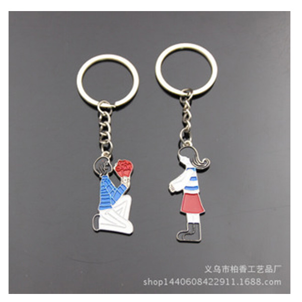 Boy Propose To Girl Couple Keyrings Lovers Puzzle Keyring Set Silver Key Chains