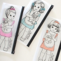 Lovely Girls PVC Plastic Cute Pencil Cases Cosmetics Make Up Bags Pen Pouches