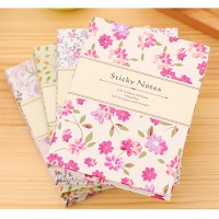 Flowers Patterned Cute Floral Notebook With Coloured Sticky Notes Small Notepads Pocket Memo Pads