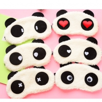 Cute Giant Panda White Suede Sleep Masks Lightweight Eyeshade Comfortable Travel Eye Masks