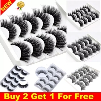 5 Pairs False Eyelashes Long Thick Natural Fake Eye Lashes Set Mink Makeup UK