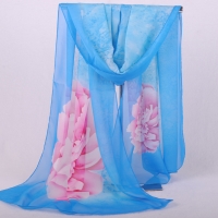 160 50cm Elegant Large Flowers Print Floral X200 Fashion Ladies Scarves Chiffon Scarf Womens Shawls