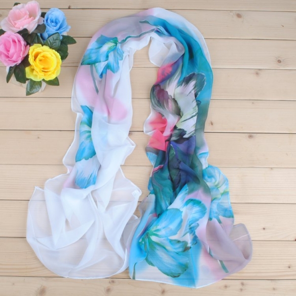 160 50cm Flowers Print Floral X219 Fashion Ladies Scarves Chiffon Scarf Womens Shawls