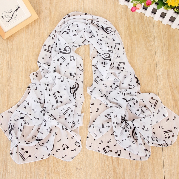 160 50cm Music Notes Print X064 Fashion Ladies Scarves Chiffon Scarf Womens Shawls