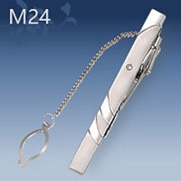 M24 Mens Metal Silver Gold Tie Clip