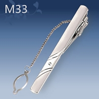 M33 Mens Metal Silver Gold Tie Clip