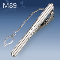 M89 Mens Metal Silver Gold Tie Clip
