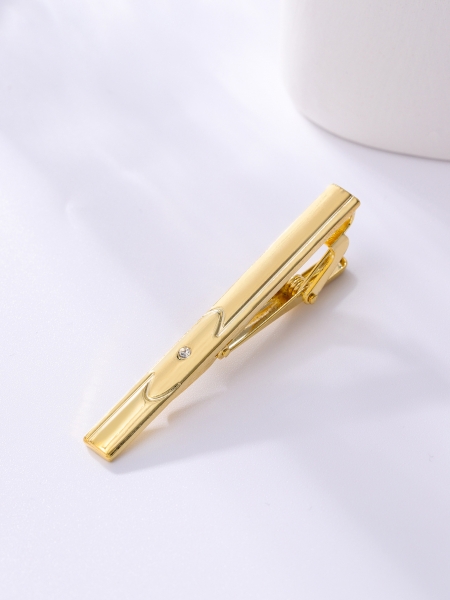T1-15-005 Mens Metal Silver Gold Tie Clip