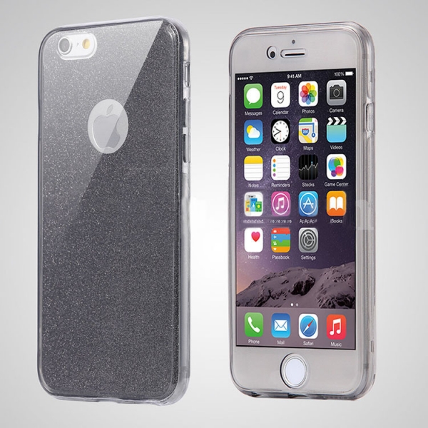 Glitter Black With Glitter iPhone 7 8 Soft Hard Phone Case Cover Clearance Offer