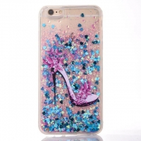 Glitter Liquid High Heel Shoe Blue iPhone 7 8 Soft Hard Phone Case Cover Clearance Offer