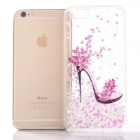 Glitter Liquid High Heel Shoe White iPhone 7 8 Soft Hard Phone Case Cover Clearance Offer