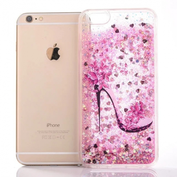 Glitter Liquid High Heel Shoe Pink A iPhone 7 Plus 8 Plus Phone Case