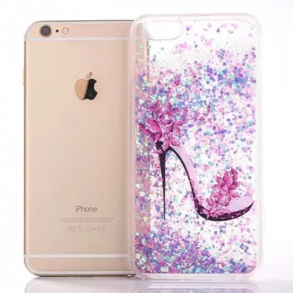 Glitter Liquid High Heel Shoe Pink B iPhone 7 Plus 8 Plus Phone Case