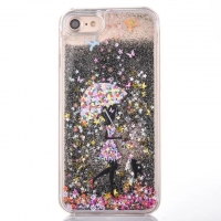 Glitter Liquid - Girl B Black iPhone 10 iPhone X Phone Case