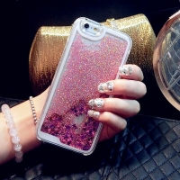 Glitter Liquid - Floating Stars Pink iPhone 12 Mini Phone Case
