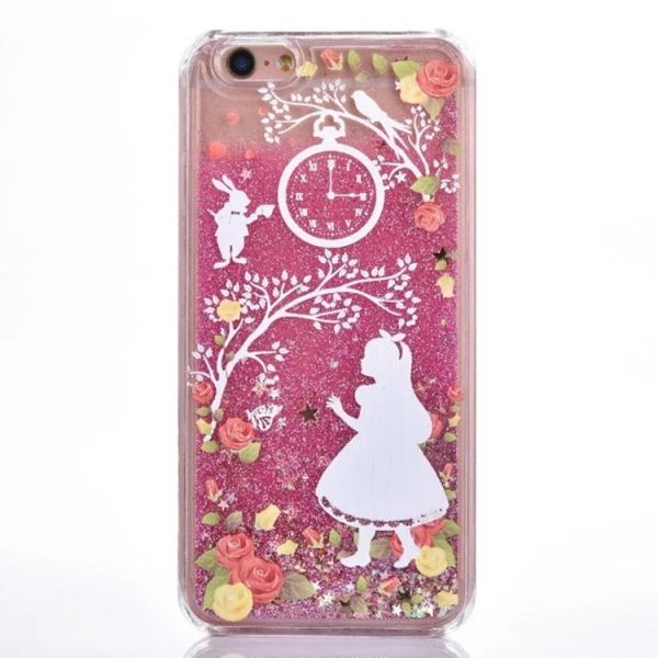 Glitter Liquid-Alice In Wonderland Girl Pink iPhone 10 iPhone X Phone Case