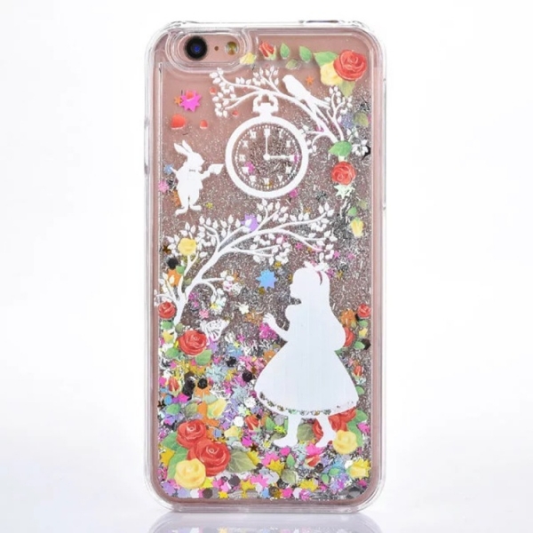 Glitter Liquid-Alice In Wonderland Girl Multi-Colour iPhone 6 6S Phone Case
