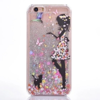 Glitter Liquid - Girl C Multi-Colour Flowers iPhone 10 iPhone X Phone Case