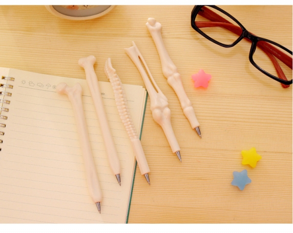 Cool Skeleton Bones Shaped Novelty Ballpoint Gel Pens Funky School Supply Party Gift Bag Fillers