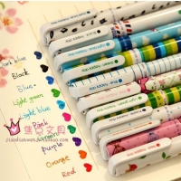 10pc Multicolour Ink Black Ink Animals Flowers Patterned Ballpoint Gel Pens