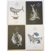 Funny Whales Sea Life Cute B5 Size Large Notebooks Notepads Note Books Notes Pad