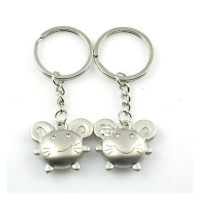 Mouse Mice Rats Silver Couple Keyrings Lovers Puzzle Metal Keyring Set A Pair
