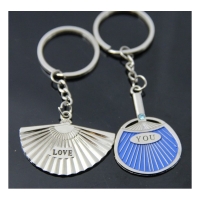 Japanese Hand Fans Sensu Uchiwa Silver Couple Keyrings Lovers Keyring Set A Pair
