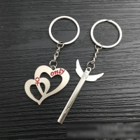 Cupid Arrow Heart Silver Couple Keyrings Lovers Puzzle Metal Keyring Set A Pair