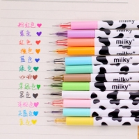 Cute Black White Milky Cow Skin Patterned Color Ink Ballpoint Gel Pens Party Gift Bag Fillers