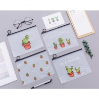 Cactus Plants See Through Cute Pencil Cases Cosmetics Make Up Bags Pen Pouches