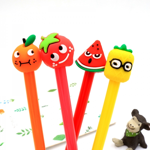 4pk Cute Fruits Watermelon Pineapple Strawberry Orange Ballpoint Gel Pens Party Gift Bag Fillers