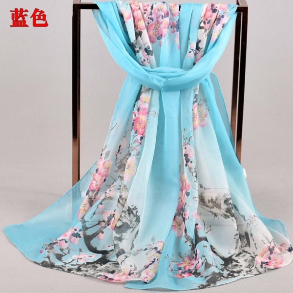 Flowers Floral Fashion Ladies Scarves Chiffon Scarf Womens Shawls X439
