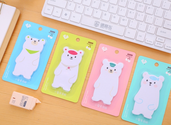 Dog Cat Polar Bear Animals Cute Sticky Notes Pad Memo Index Tab Page Markers