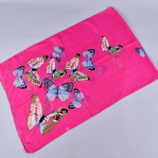 Butterflies Flowers Floral Fashion Ladies Scarves Chiffon Scarf Womens Shawls