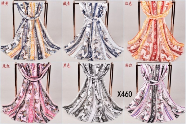 Indian Elephant Patterned Fashion Ladies Scarves Chiffon Scarf Womens Shawl X460