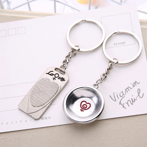 Washboard Washbasin Silver Couple Keyrings Lover Puzzle Metal Keyring Set A Pair