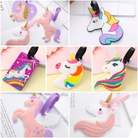 Pink Unicorn Fashion Luggage Tags Cute Holiday Suitcase Labels Travel Bag ID