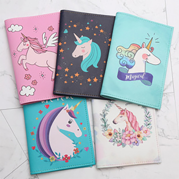 Rainbow Unicorn Cute Passport Cover Travel ID Holder Wallet Card Ticket Pouch