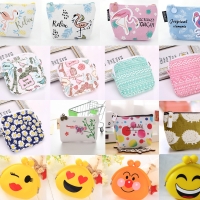 Flamingo Animals Flowers Cactus Floral Pattern Canvas Coin Purse Change Wallet