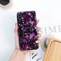 Marble Effect Black And Purple iPhone 10 iPhone X Phone Case