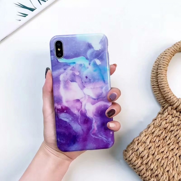 Marble Effect Light Purple iPhone XS MAX Phone Case