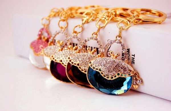 Oval Handbag Shape Crystal Diamante Rhinestone Bag Charm