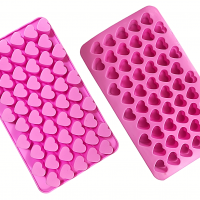 55 Pink Mini Love Hearts Silicone Mould Chocolate Fondant Jelly Ice Cube Mold