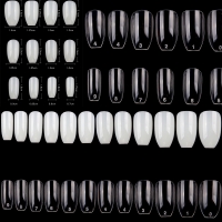 600 Short Ballerina Coffin False Nail Tips Full Cover Fake Nails Glue Nail File